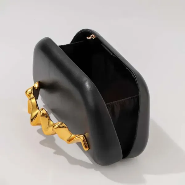 Veloure_Zephyr_Luxury_Statement_Clutch_-_Black_Bag_With_Gold_Wave_Handle