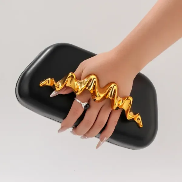 Veloure_Zephyr_Luxury_Statement_Clutch_-_Black_Bag_With_Gold_Wave_Handle
