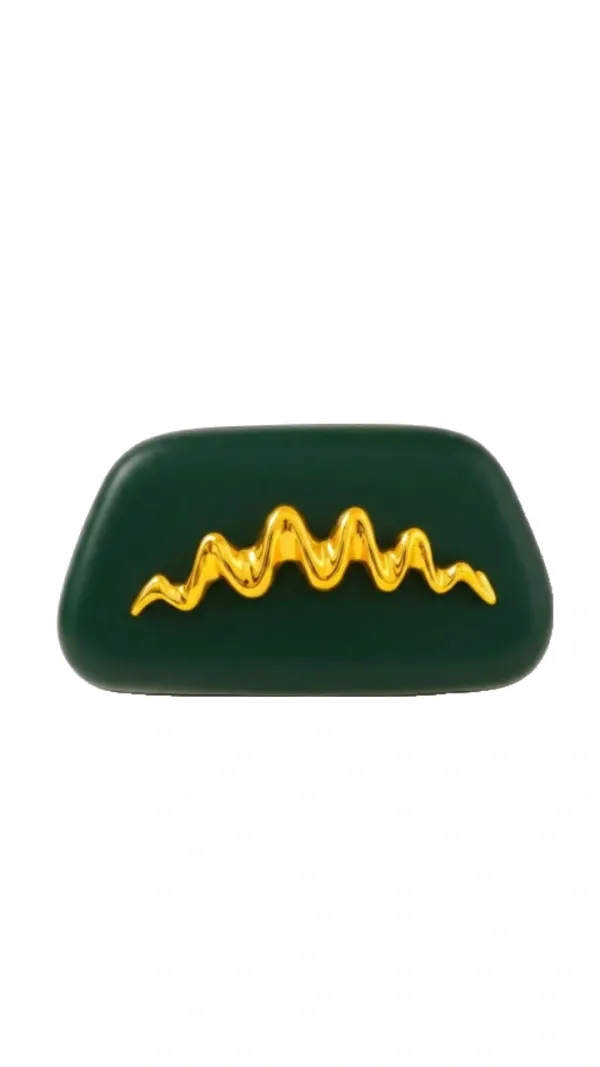 Veloure_Zephyr_Luxury_Statement_Clutch_-_Green_Bag_With_Gold_Wave_Handle