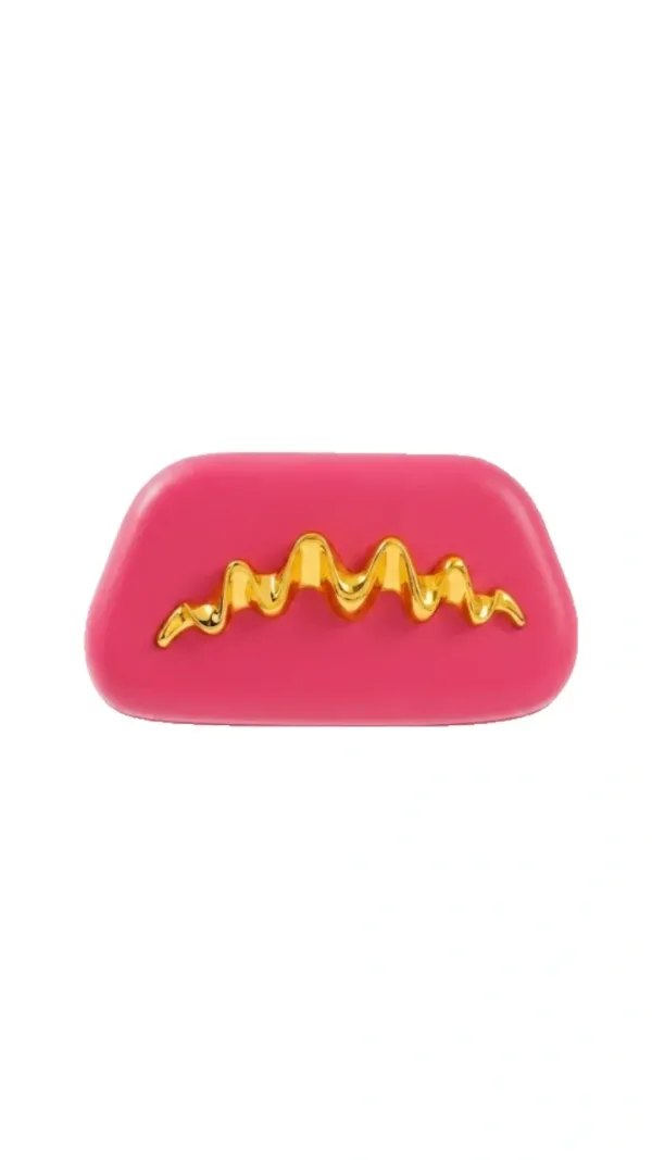 Veloure_Zephyr_Luxury_Statement_Clutch-Rosered_Bag_With_Gold_Wave_Handle