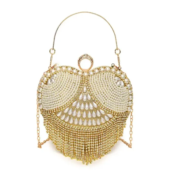 Veloure_Seo_Title:_Aura_Pearl_And_Crystal_Fringe_Evening_Clutch_Bag