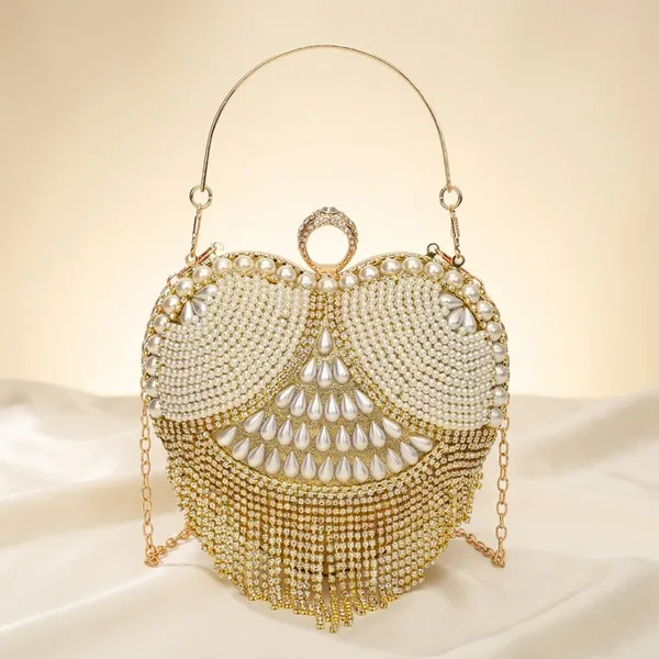 Veloure_Seo_Title:_Aura_Pearl_And_Crystal_Fringe_Evening_Clutch_Bag