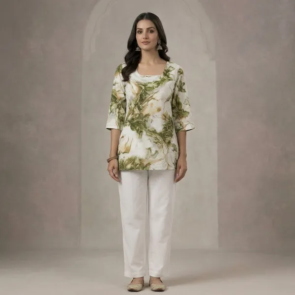 Off_White_Cotton_Relaxed_Floral_Print_Short_Kurti_For_Women