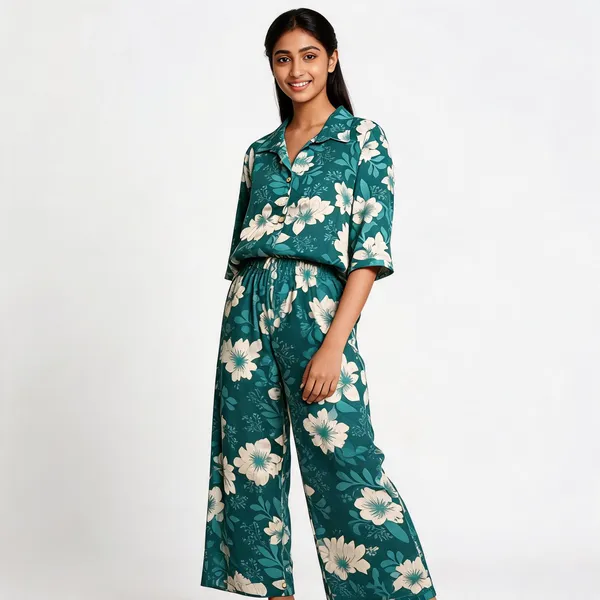 Teal_Cotton_Floral_Print_Relaxed_Co_Ord_Set_For_Women