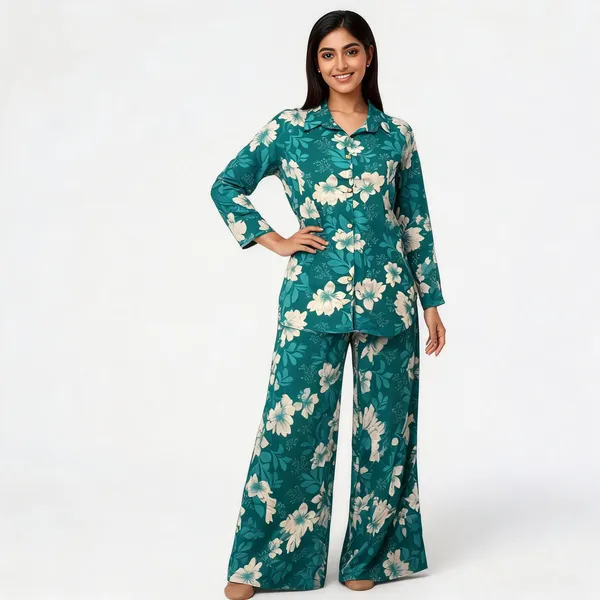 Teal_Cotton_Floral_Print_Co_Ord_Set_For_Women