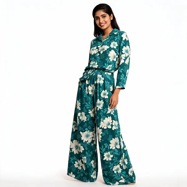 Teal_Cotton_Floral_Print_Co_Ord_Set_For_Women