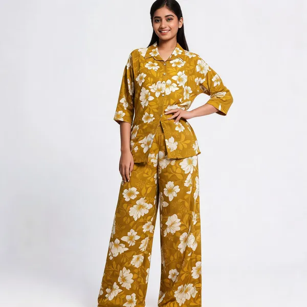 Mustard_Yellow_Cotton_Floral_Print_Co_Ord_Set_For_Women