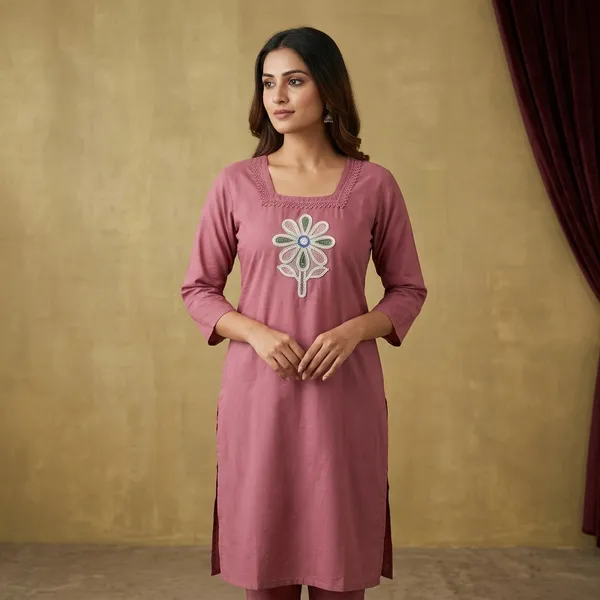 Mauve_Glaze_Cotton_Embroidered_Square_Neck_Kurta_For_Women