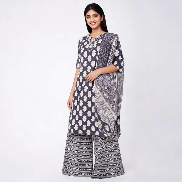 Grey_Cotton_Printed_Straight_Kurta_With_Palazzo_For_Women