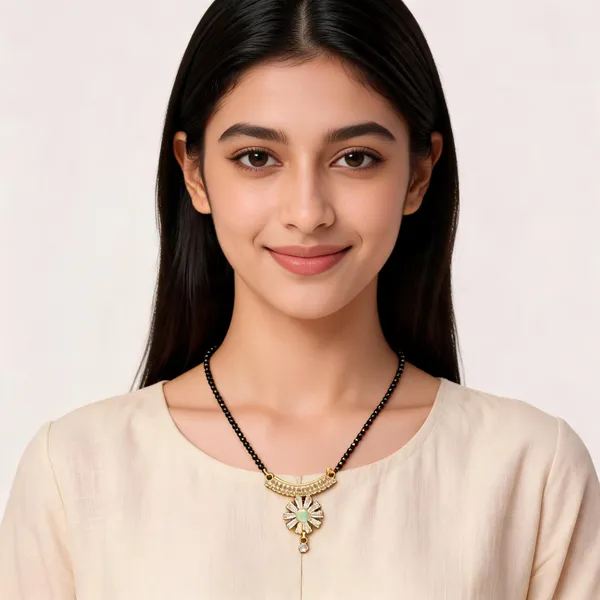 Black_And_Gold_Plated_Bead_Floral_Pendant_Mangalsutra_For_Women