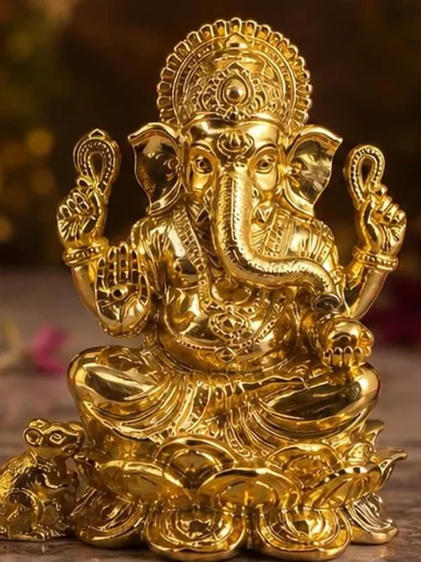 Gold_Brass_Ganesha_Idol_Seated_On_Lotus_With_Om_Symbol