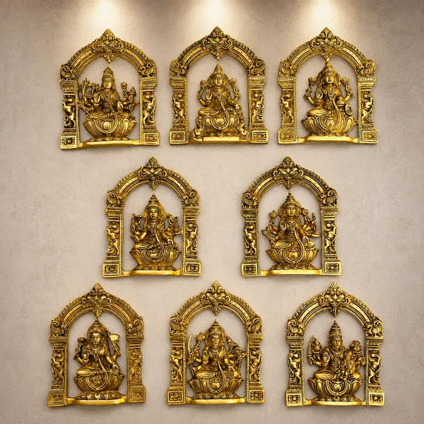 Ashta_Lakshmi_Brass_Wall_Panel_Set_of_8_–_Traditional_Temple_Arch_Design_(9_inches)