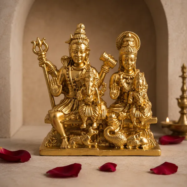 Gold_Brass_Shiv_Parivar_Idol