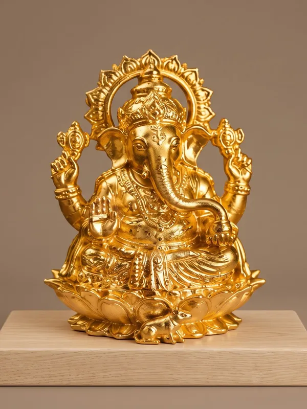 Gold_Brass_Ganesha_Idol_On_Lotus_Base_With_Om_Symbol