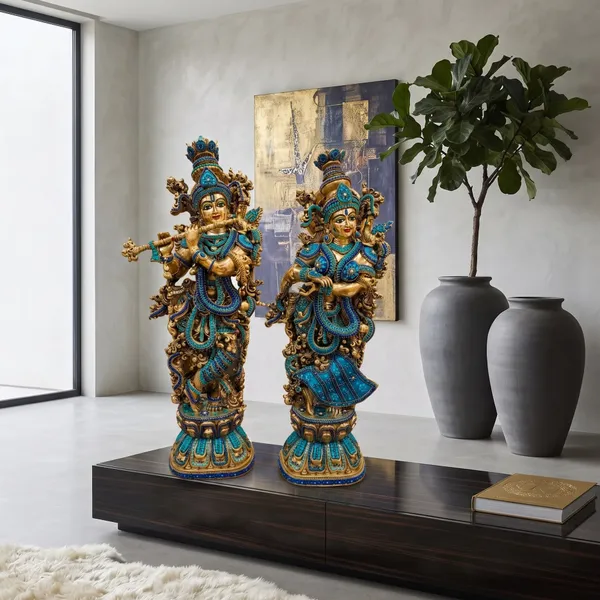 Radha_Krishna_Brass_Idol_Set_with_Blue_&_Turquoise_Stone_Work_(29)