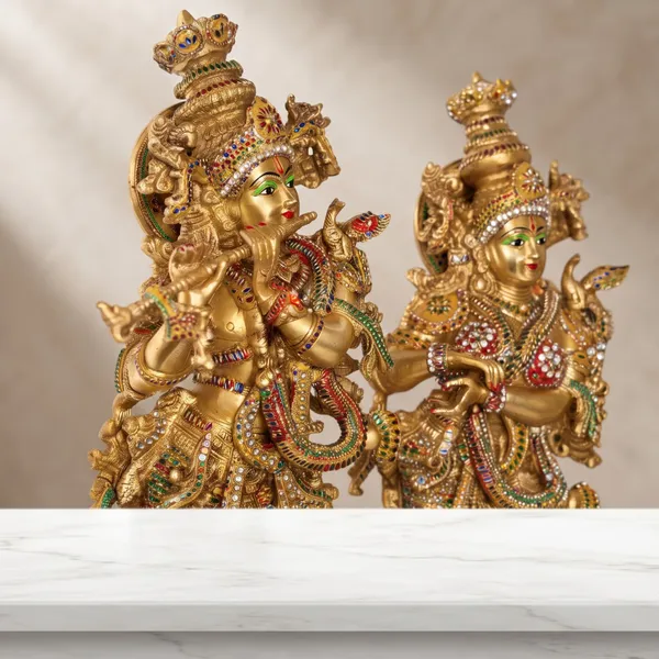 Radha_Krishna_Brass_Idol_Set_with_Multicolour_Stone_Work_–_Flute_Playing_Krishna_(29)