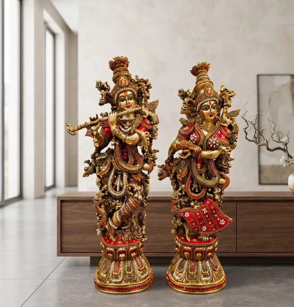 Radha_Krishna_Brass_Idol_Set_with_Red_&_White_Stone_Work_(29)