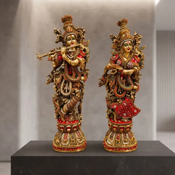 Radha_Krishna_Brass_Idol_Set_with_Red_&_White_Stone_Work_(29)