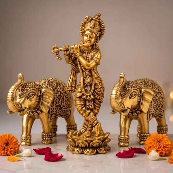 Antique_Brass_Krishna_Idol_With_Elephant_Pair_(3.5_Inch)