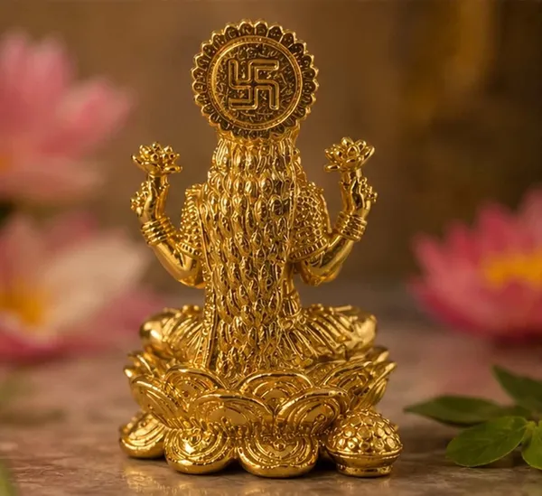 Gold_Brass_Lakshmi_Idol_On_Lotus_Throne_With_Sun_Motif_Crown