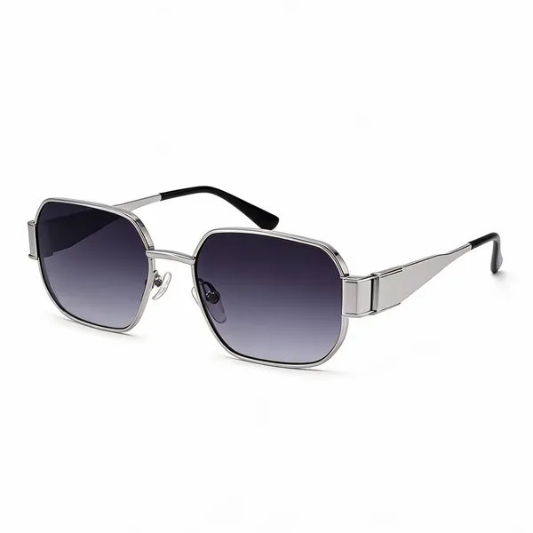 Silver_Metal_Oversized_Rectangular_Sunglasses_For_Unisex