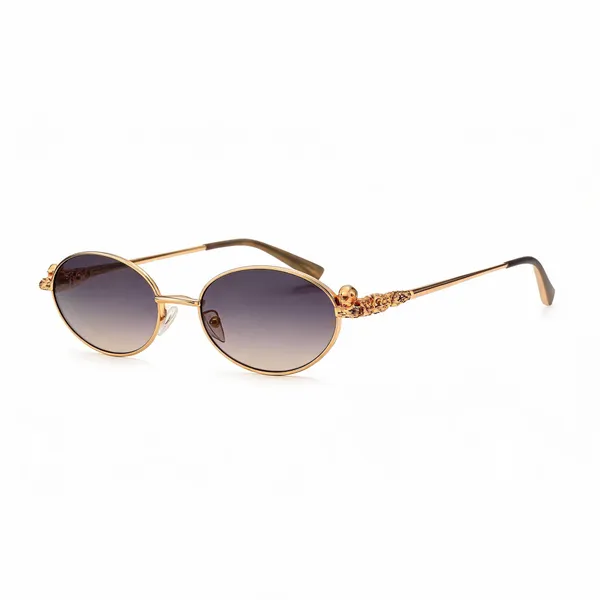 Gold_Metal_Round_Gradient_Sunglasses_For_Unisex