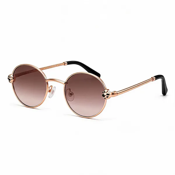 Rose_Gold_Metal_Round_Frame_Sunglasses_For_Unisex