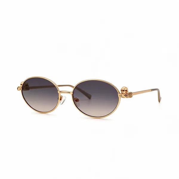 Gold_Metal_Round_Frame_Sunglasses_For_Unisex