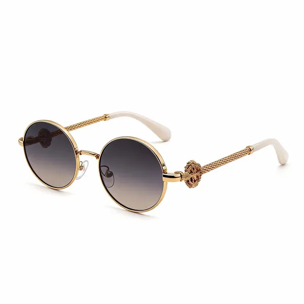 Black_Gold_Metal_Round_Frame_Sunglasses_For_Unisex