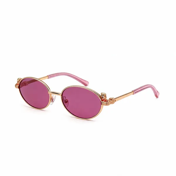Pink_Metal_Oval_Frame_Sunglasses_For_Unisex