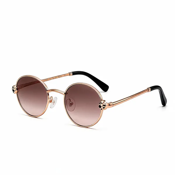 Rose_Gold_Metal_Round_Frame_Sunglasses_For_Unisex