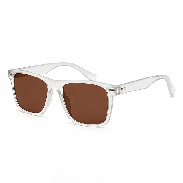 Clear_Brown_Plastic_Rectangular_Sunglasses_For_Unisex