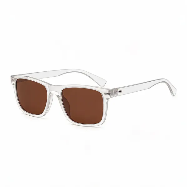 Clear_Plastic_Rectangular_Brown_Tint_Sunglasses_For_Unisex