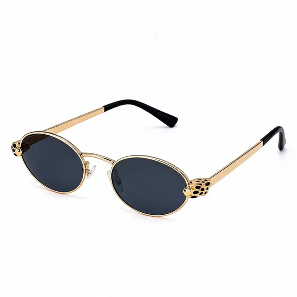 Gold_Plastic_Oval_Sunglasses_For_Unisex