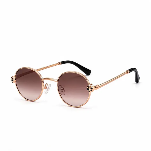 Rose_Gold_Metal_Round_Sunglasses_For_Unisex