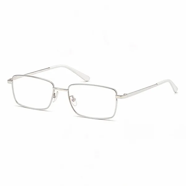 White_Metal_Full_Rim_Rectangular_Eyeglasses_For_Unisex