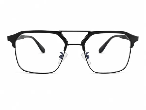 Black_Plastic_Double_Bridge_Rectangular_Eyeglass_Frame_For_Unisex