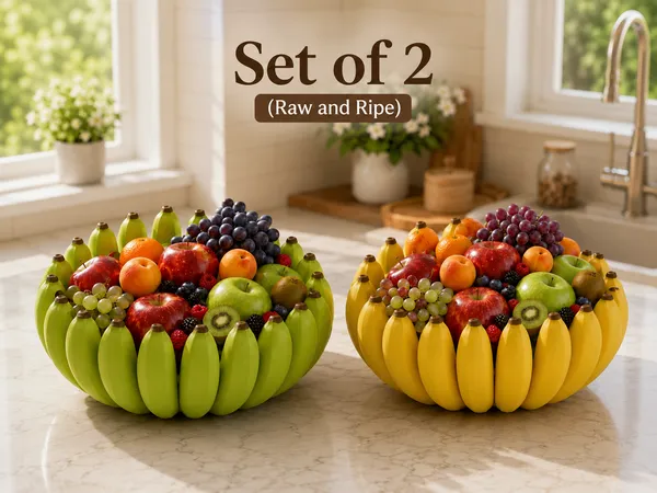 Green_And_Yellow_Plastic_Banana_Fruit_Basket_Set_Of_2