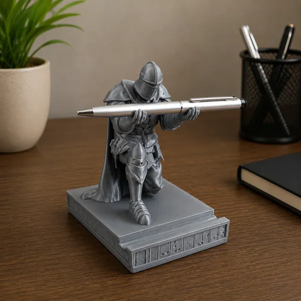Silver_Plastic_Knight_Pen_Stand