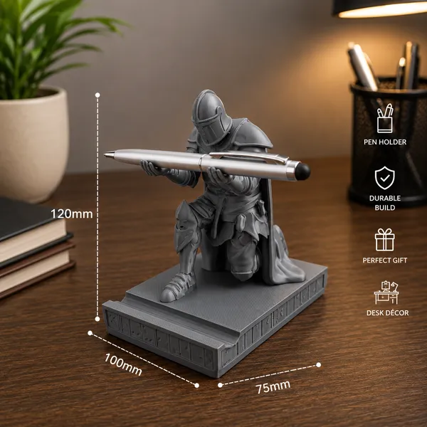 Silver_Plastic_Knight_Pen_Stand