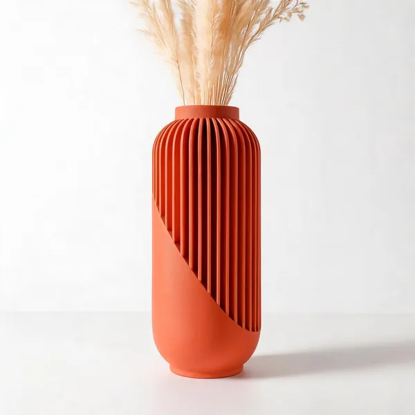 Plastic_Orange_Yao_Vase_For_Office_Decor