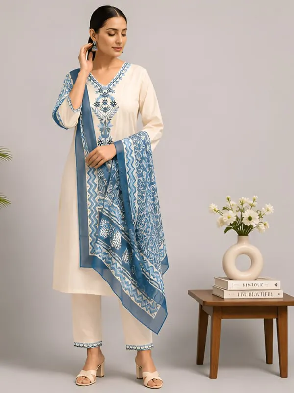Designer_Khadi_Cotton_Embroidered_3-Piece_Suit_Set