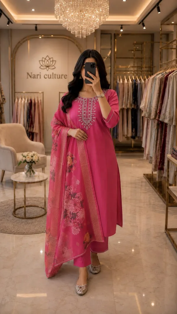 Pink_Embroidered_3-Piece_Suit_Set_with_Floral_Organza_Dupatta