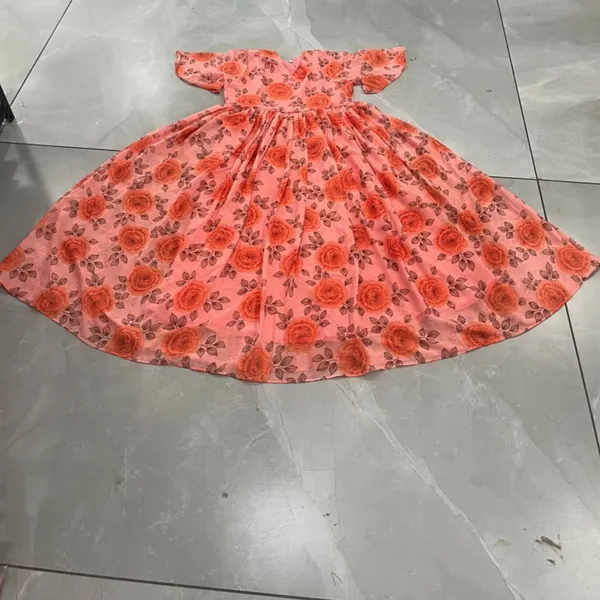 White_Beauty_Orange_Floral_Faux_Georgette_Gown