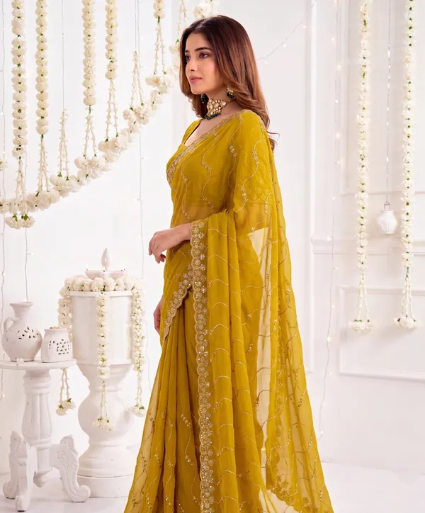 Designer_Mustard__Yellow_Party_Wear_Georgette_Saree_with_Sequin_Embroidery