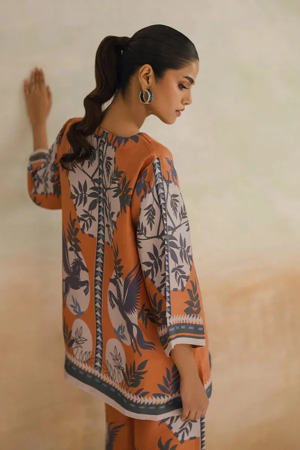 Orange_Premium_Cotton_Slub_Co-Ord_Set_For_Women