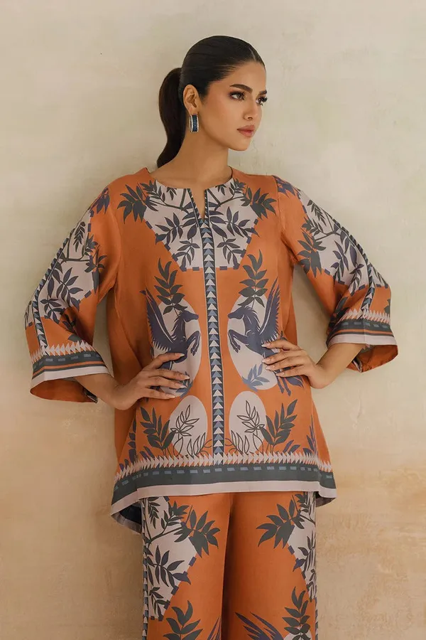 Orange_Premium_Cotton_Slub_Co-Ord_Set_For_Women