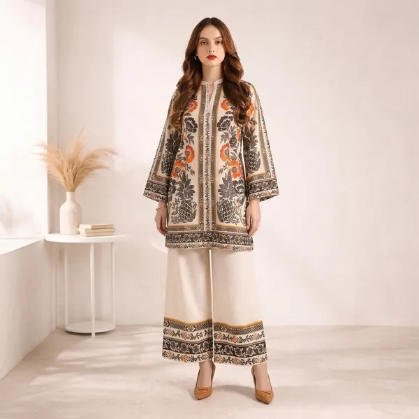 White_Premium_Cotton_Slub_Co-Ord_Set_For_Women