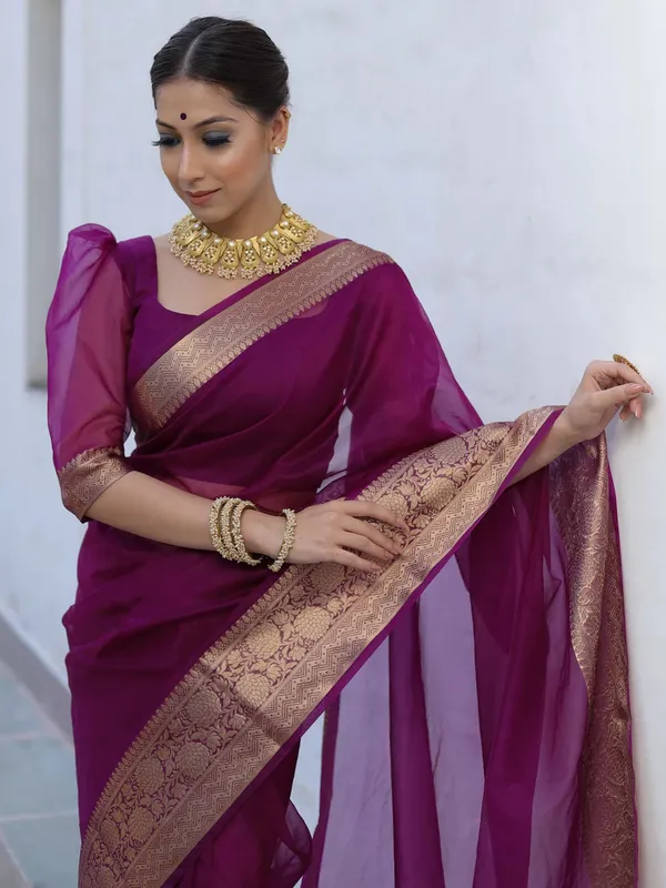 Premium_Wine_Organza_Silk_Saree_with_Elegant_Golden_Woven_Border