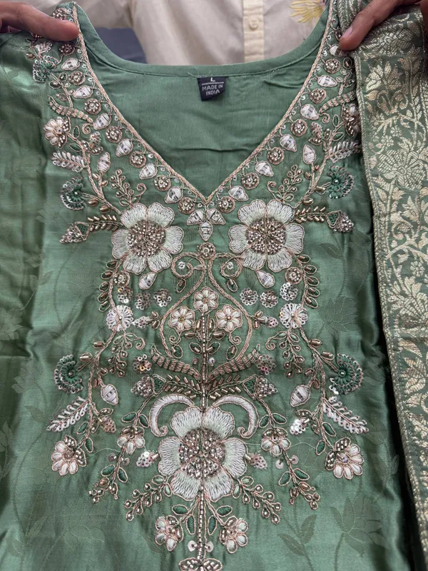 Special_PURE_MALAY_GLASS_TISSUE_WITH_KANJIVARAM_HANDK_WORK_NACK_3_piece_Set_collection_is_Arrived